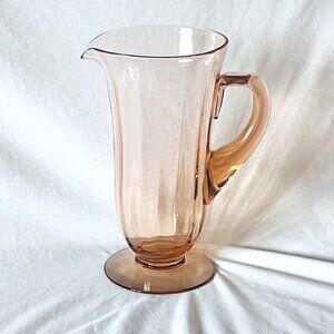 1930s Pink Depression Glass Rare Fostoria Rose Pink Pitcher 9.75" Tall  Glass